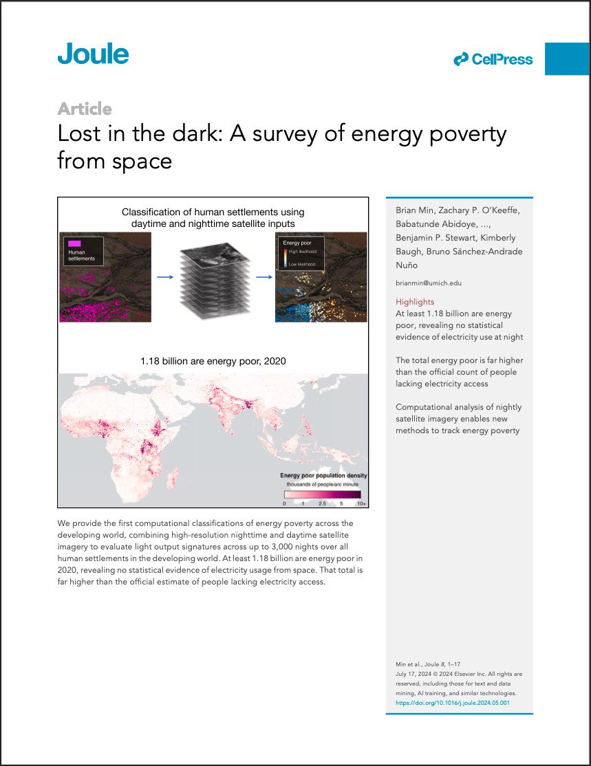 Lost in the Dark: A survey of energy poverty from space